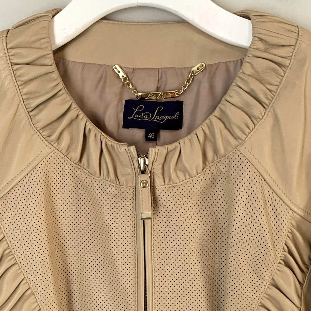 Luisa Spagnoli size 46 fine leather jacket - Picture 4 of 15